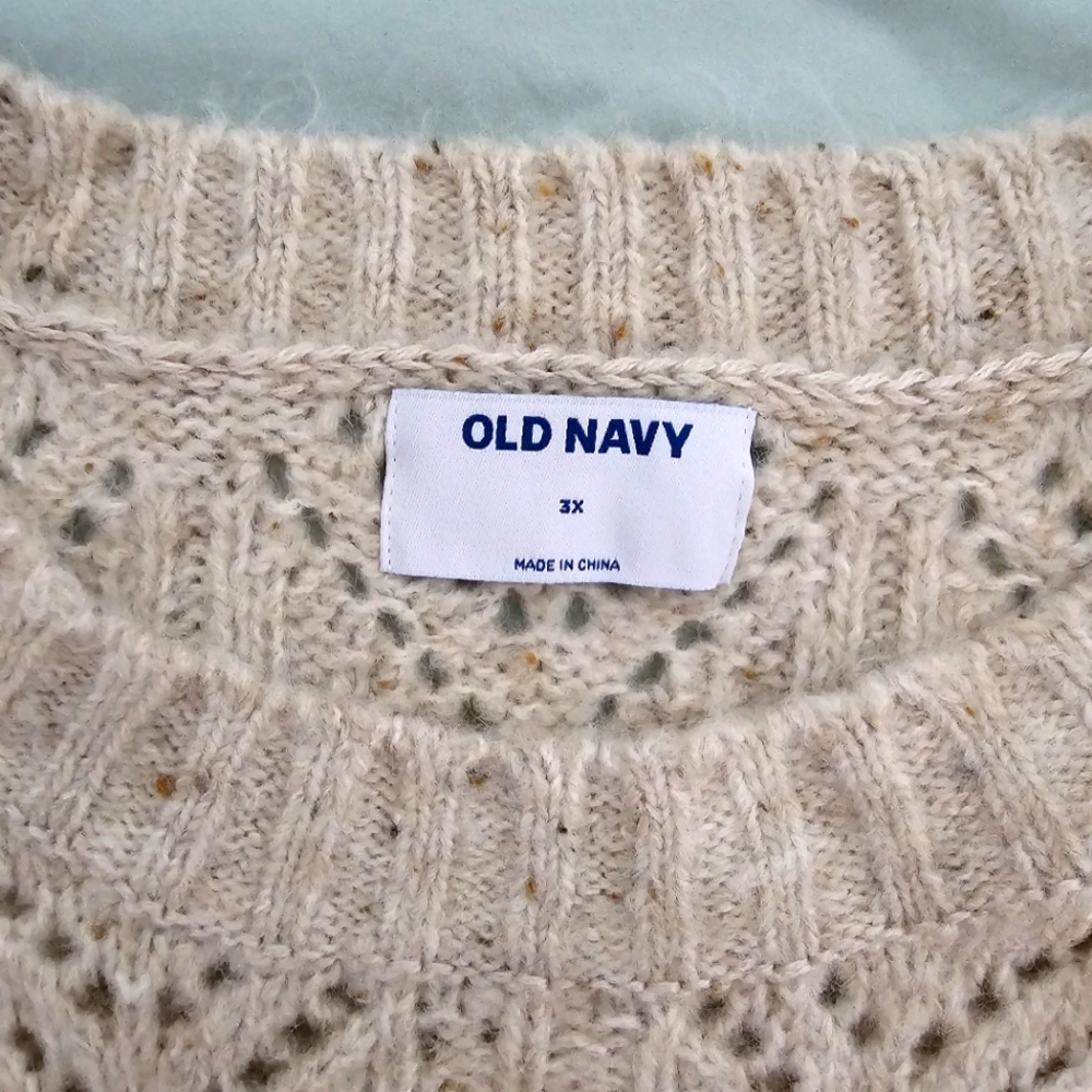 NWOT Old Navy Oatmeal Sweater Sz 3X - Picture 3 of 4